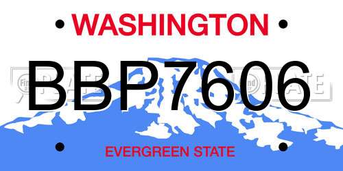BBP7606 Washington License Plate