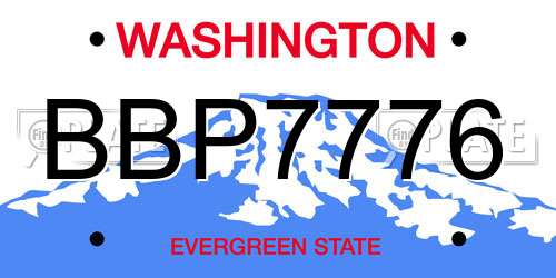 BBP7776 Washington License Plate