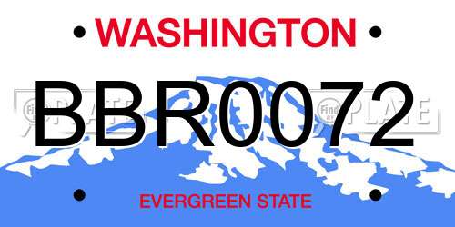 BBR0072 Washington License Plate