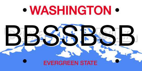 BBSSBSB Washington License Plate
