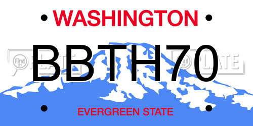 BBTH70 Washington License Plate