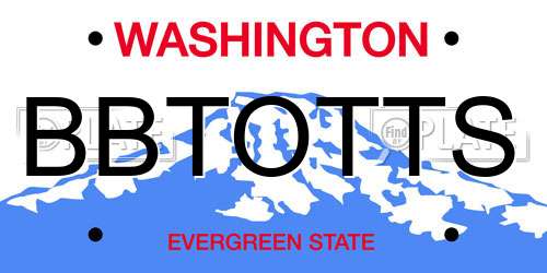 BBTOTTS Washington License Plate