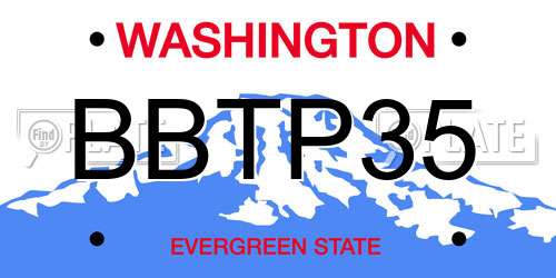 BBTP35 Washington License Plate