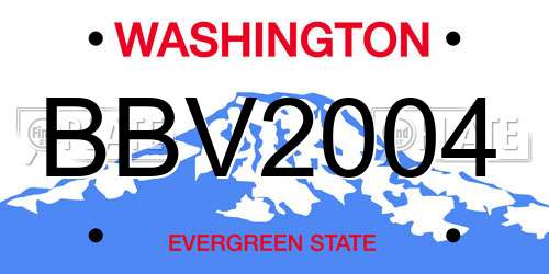 BBV2004 Washington License Plate