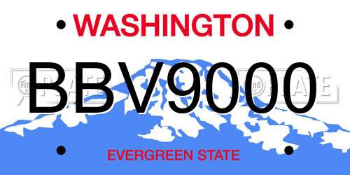 BBV9000 Washington License Plate