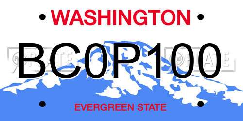 BC0P100 Washington License Plate