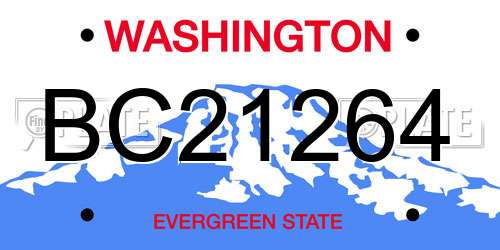 BC21264 Washington License Plate