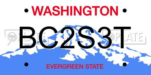 BC2S3T Washington License Plate