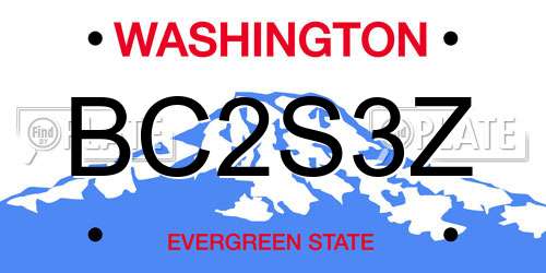BC2S3Z Washington License Plate