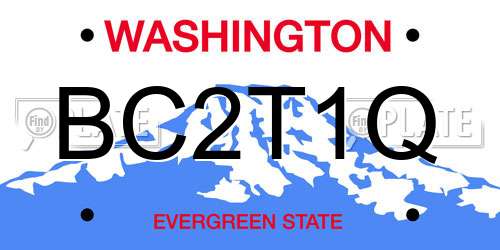 BC2T1Q Washington License Plate
