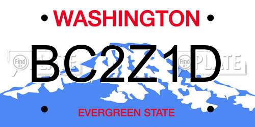 BC2Z1D Washington License Plate