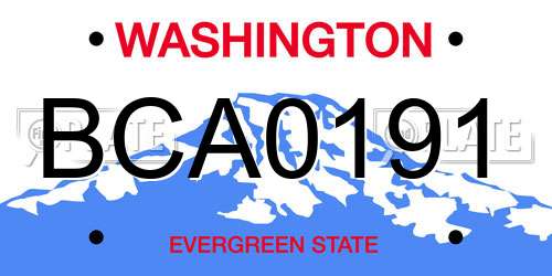 BCA0191 Washington License Plate