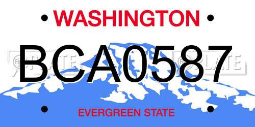 BCA0587 Washington License Plate