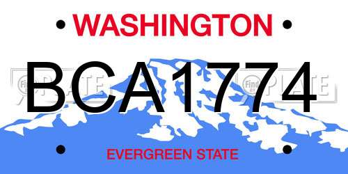 BCA1774 Washington License Plate