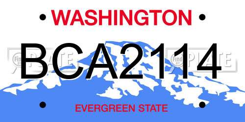 BCA2114 Washington License Plate