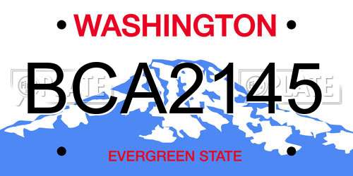 BCA2145 Washington License Plate