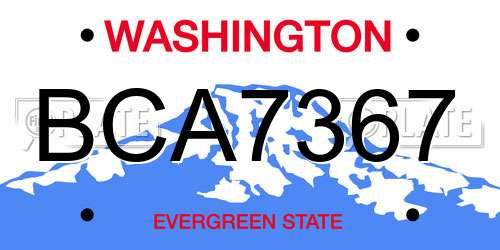 BCA7367 Washington License Plate