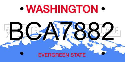BCA7882 Washington License Plate