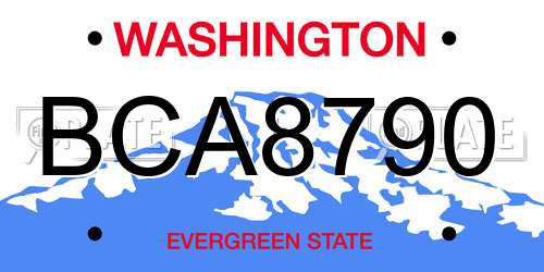 BCA8790 Washington License Plate