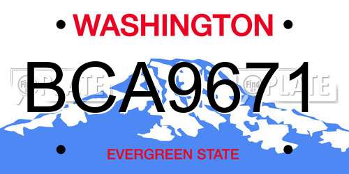 BCA9671 Washington License Plate