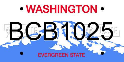 BCB1025 Washington License Plate