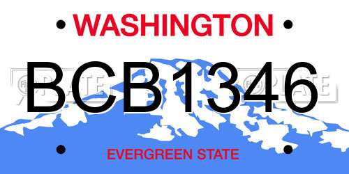 BCB1346 Washington License Plate
