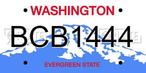 BCB1444 Washington License Plate