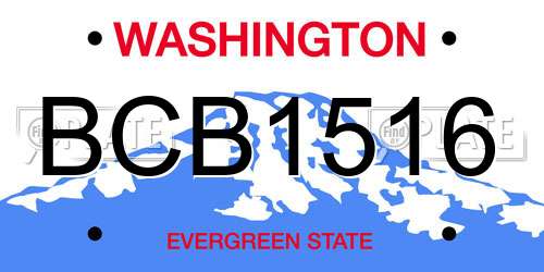 BCB1516 Washington License Plate
