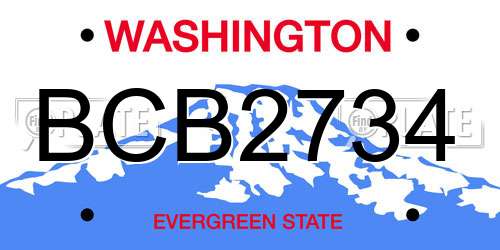 BCB2734 Washington License Plate