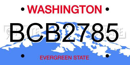 BCB2785 Washington License Plate