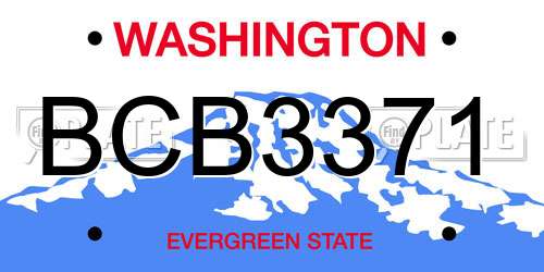 BCB3371 Washington License Plate