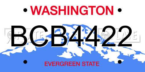 BCB4422 Washington License Plate