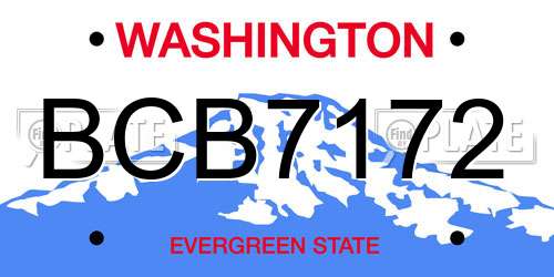 BCB7172 Washington License Plate