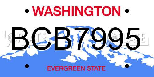 BCB7995 Washington License Plate