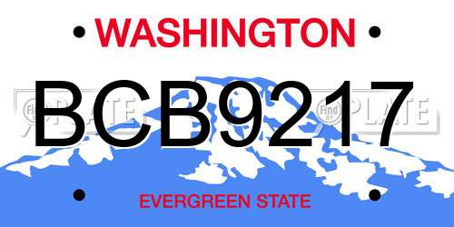 BCB9217 Washington License Plate