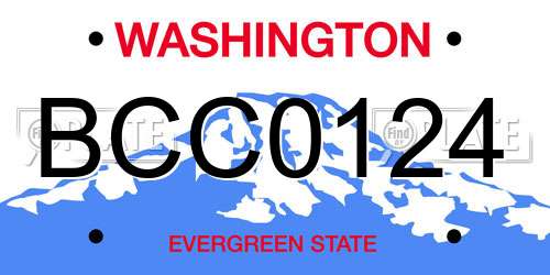 BCC0124 Washington License Plate