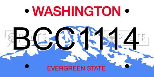 BCC1114 Washington License Plate