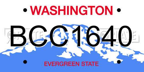 BCC1640 Washington License Plate