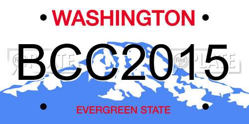 BCC2015 Washington License Plate