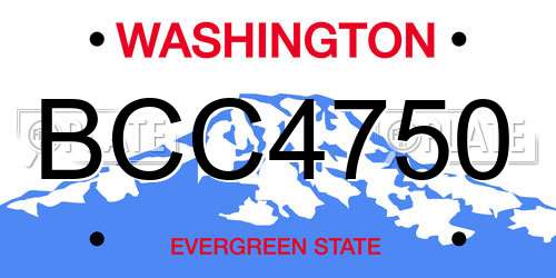 BCC4750 Washington License Plate