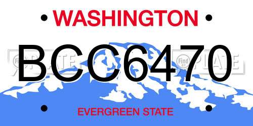 BCC6470 Washington License Plate