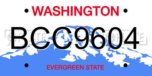 BCC9604 Washington License Plate