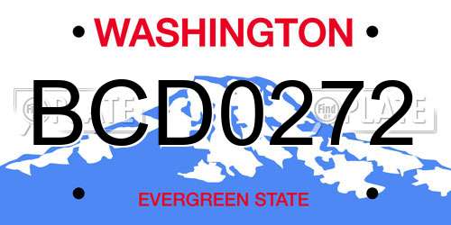 BCD0272 Washington License Plate