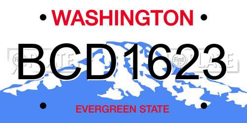 BCD1623 Washington License Plate
