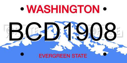 BCD1908 Washington License Plate