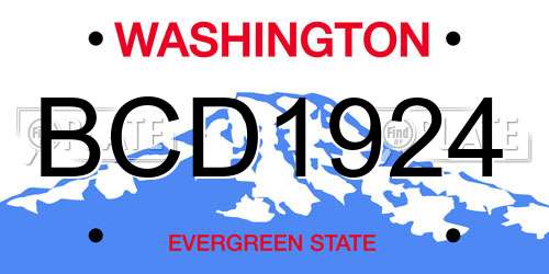 BCD1924 Washington License Plate