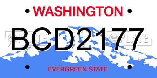 BCD2177 Washington License Plate