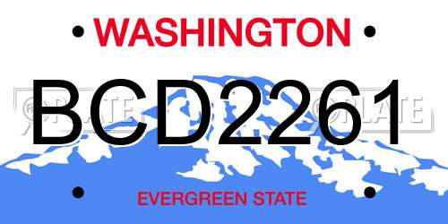 BCD2261 Washington License Plate