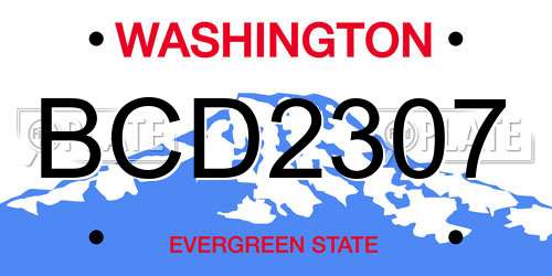 BCD2307 Washington License Plate
