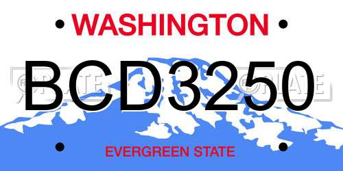 BCD3250 Washington License Plate
